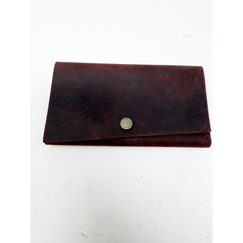 Portland Leather Goods Envelope Wallet Merlot Burgundy Leather Snap Clutch